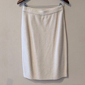 St. John boucle knit beige ivory skirt